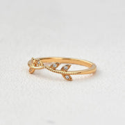 Round Brilliant Cut Curved Vintage Style Bridal Wedding Band Mapple Gems
